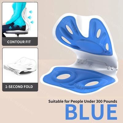 Uplift Picks Foldable Lumbar Back Support Cushion Ergonomic Chair Waist Support Pillow blue