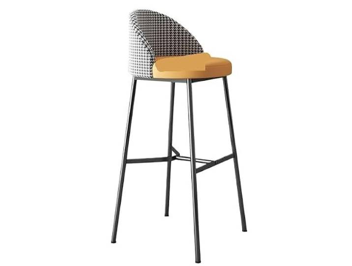 VNCdfhETs Barstuhl 2er Set Barhocker Lederkissen Barstuhl Metall Küche Hochhocker Thekenhocker Barhocker(B,Sitting Height 75CM)