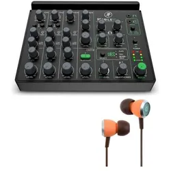Mackie Mischpult MobileMix 8-Kanal Mixer mit Ohrhörer, Mischpult, Schwarz