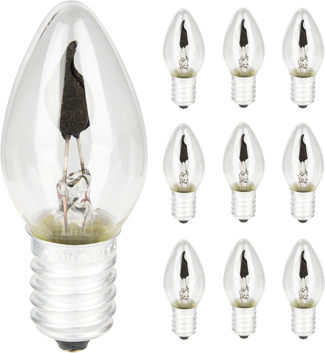 10 stuks Kaarslampjes met flakkerend effect in warm wit voor sfeerverlichting