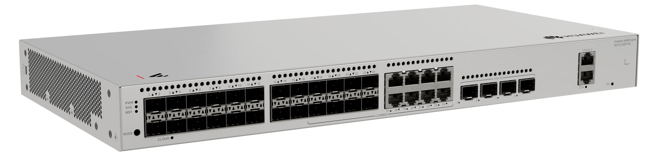 HUAWEI eKit S310 Series S310-24ST4X, Managed, L2+, Gigabit Ethernet (10/100/1000), Rack-Einbau, 1U