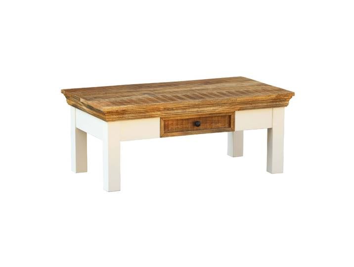 Beistelltisch Holz ALEXA 100 x 55 x 40 cm weiss/natur