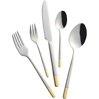 Besteck-Set MULEX "Oceanside", silber (edelstahlfarben), 60 Stk., Edelstahl 18/0, Essbesteck-Sets, dekorvergoldet