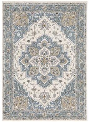 Style Haven Marley Traditional Medallion Blue/ Ivory Area Rug
