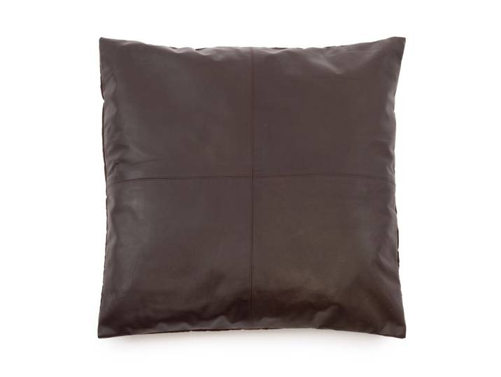 Housse de coussin cuir chocolat 60x60x1cm
