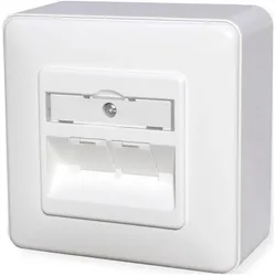 Metz Connect, Steckdose, E-DAT modul 8/8(8) AP - Wanddose - RJ-45 X 2
