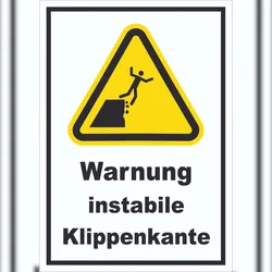 HB-Druck Schild Warnung instabile Klippenkante A1 (594x841mm)