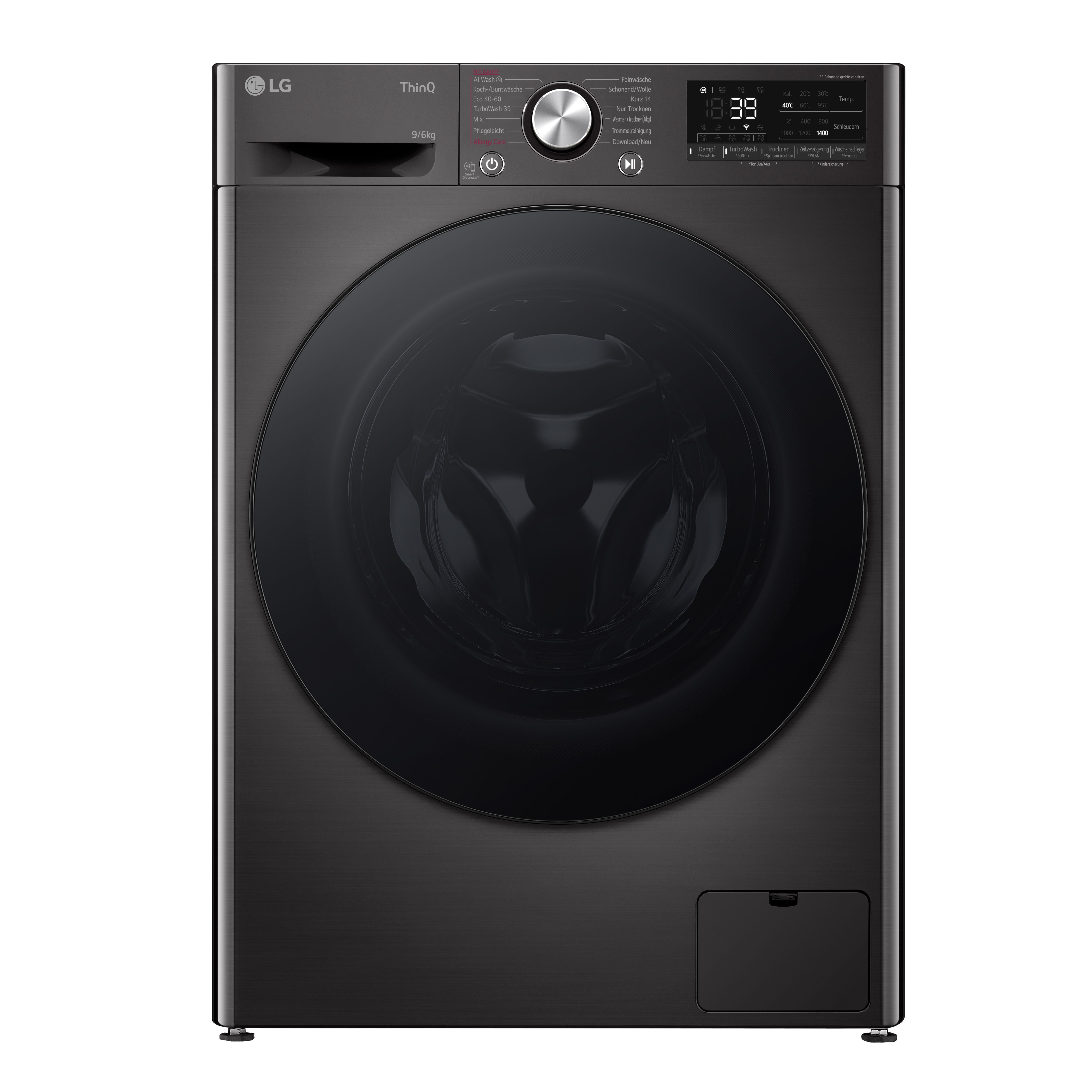 LG W4WR7096YB 9 kg 6 kg Waschtrockner 1400 U/min