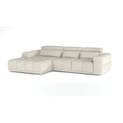 Ecksofa Panama Stoff Weiß Ivory
