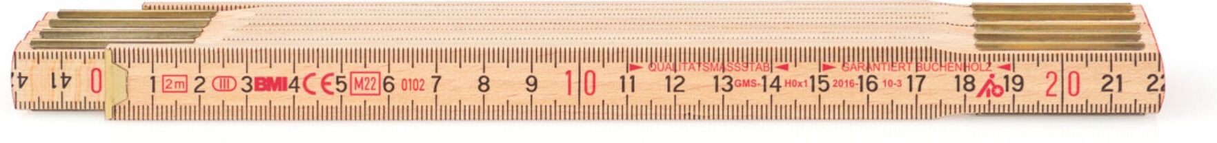 BMI Holz-Gliedermaßstab natur, Länge: 2m (466016 2)