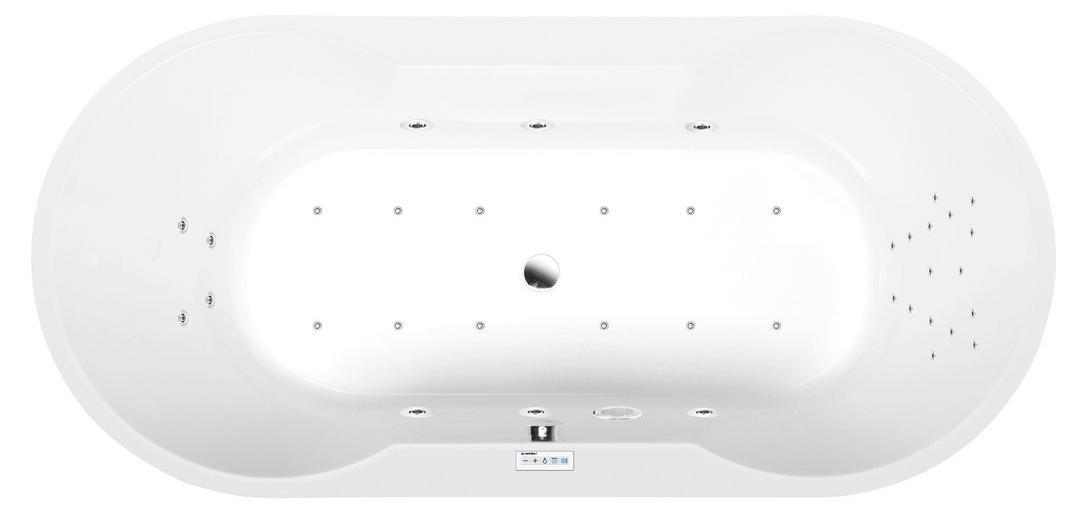 Polysan IO Whirlpool-Badewanne, 180x85x49cm, Highline Hydro-Air, Chrom