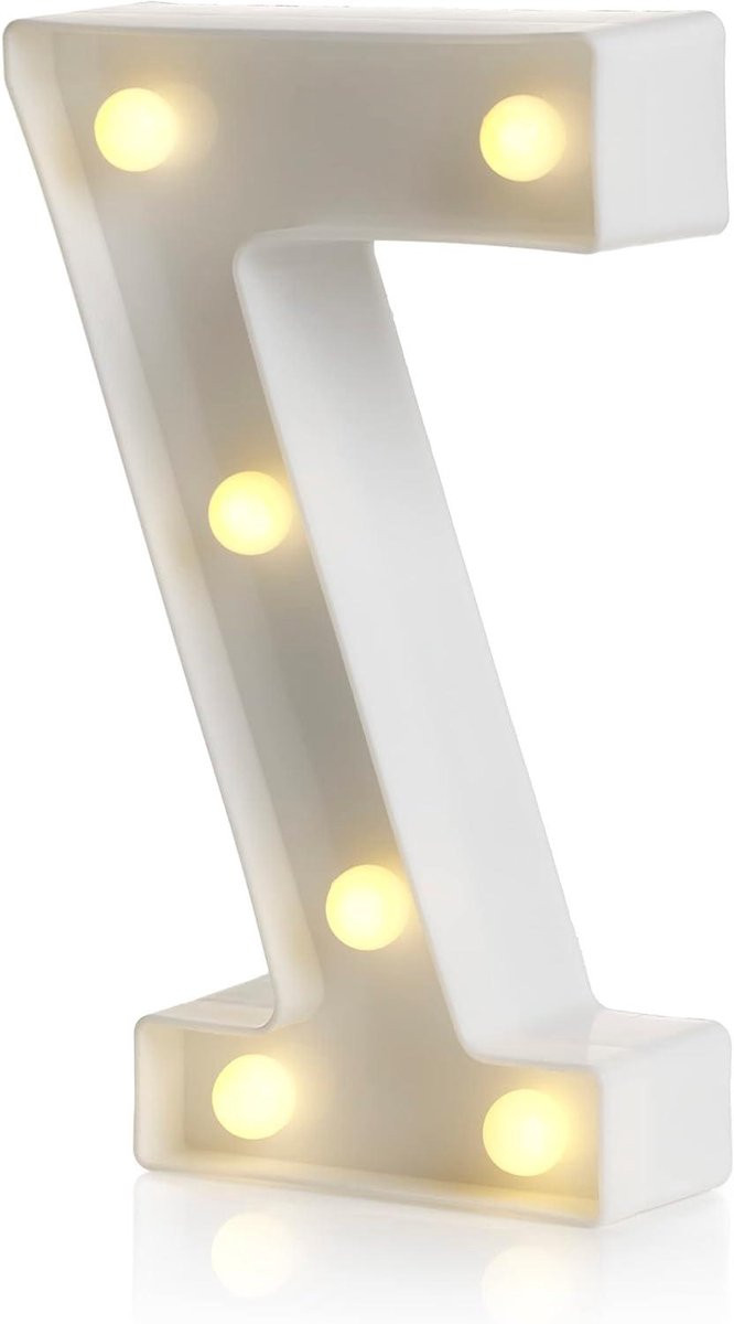 LED Alfabet Letter en Getal Licht - Verlichte Decoratieve Nachtlamp met Ingebouwde Timer - Hoogte: 22,6 cm