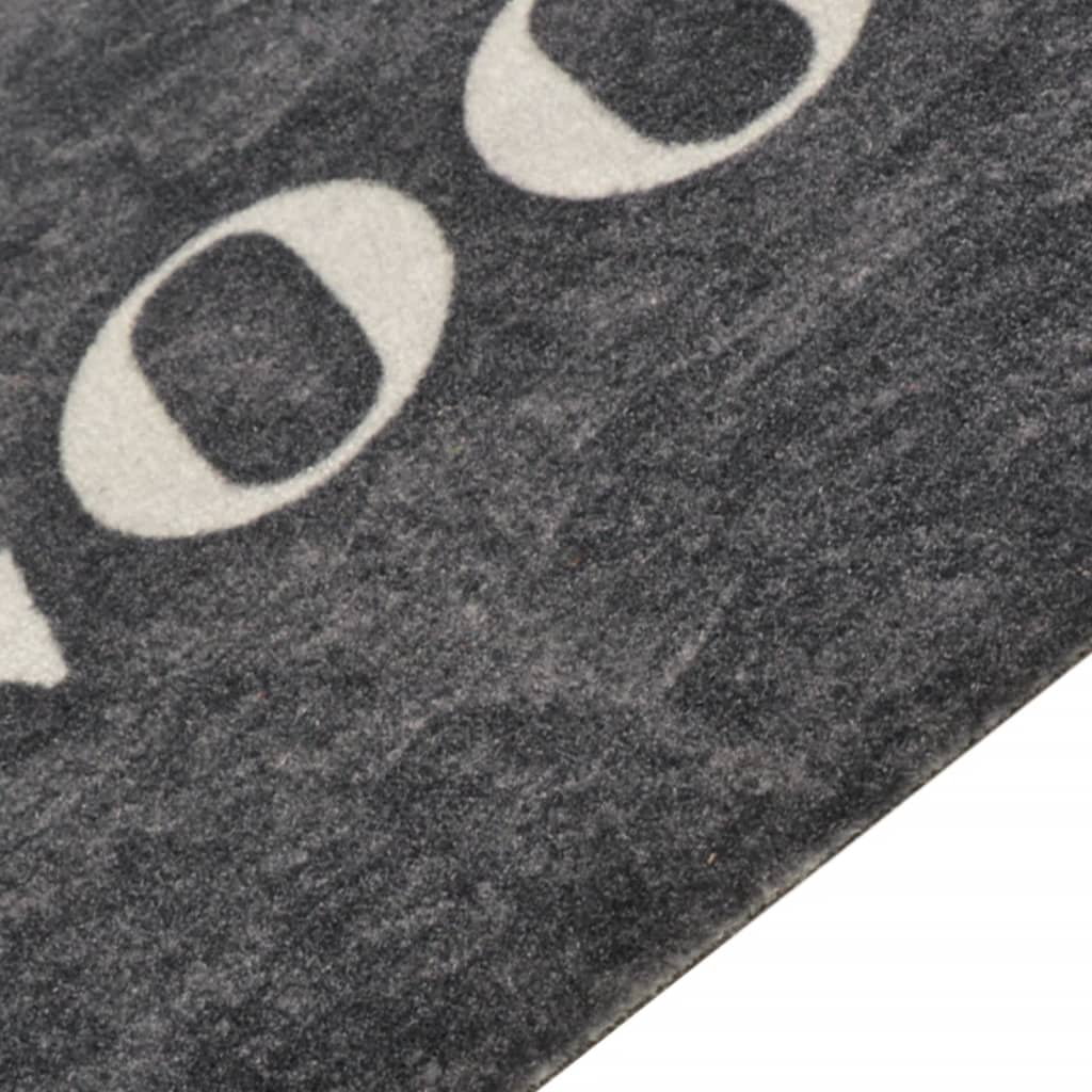 vidaXL Tapis de cuisine lavable impression cuisine noir 45x150 cm