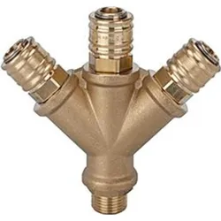 Riegler, Schlauchanschluss + Schlauchverbinder, Verteiler mit 3 Schnellverschlusskupplungen NW 7,2, G 1/2 AG (Kupplung)
