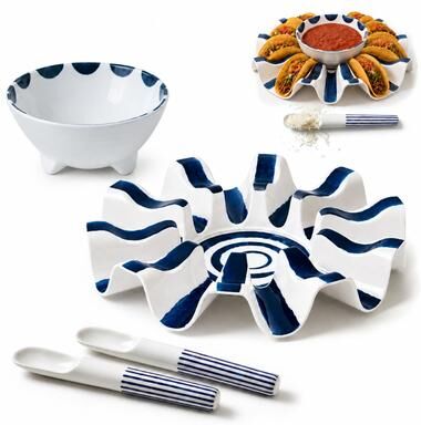 Prepara Melamine Taco Kit Taco Carousel Spoons Bowl