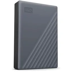 WD My Passport 2 TB 2.5 Zoll USB 3.0 Micro-B (5Gb/​s) Grau externe Festplatte HDD inkl. USB-C-Adapter