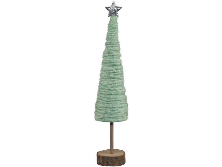 Dekobaum CREATIV HOME Tannenbaum , grün (eisgrün), H:46cm Ø:10cm, Wolle, Dekofiguren, Dekobaum, aus Wolle mit Holzfuss