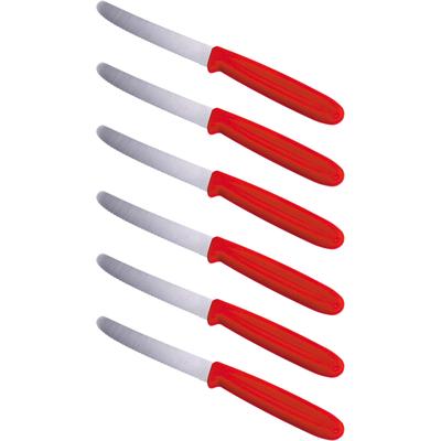 Tafelmesser GSD HAUSHALTSGERÄTE, rot, 6 Stk., Stahl, Essmesser, spülmaschinengeeignet