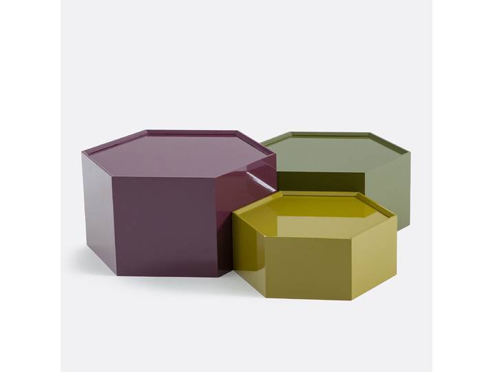 LA REDOUTE Lot de 3 tables basses empilables, Wai
