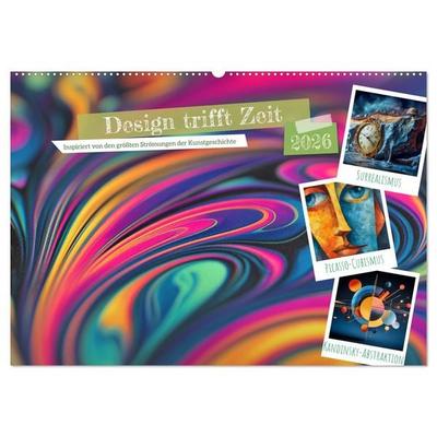 Design trifft Zeit (Wandkalender 2026 DIN A2 quer), CALVENDO Monatskalender