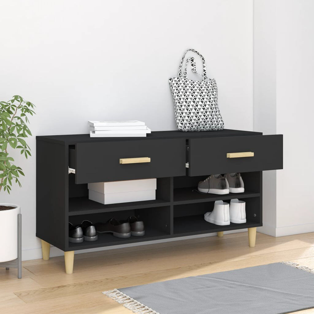 Borough Wharf 8 Pair Shoe Storage Black/Oak 8