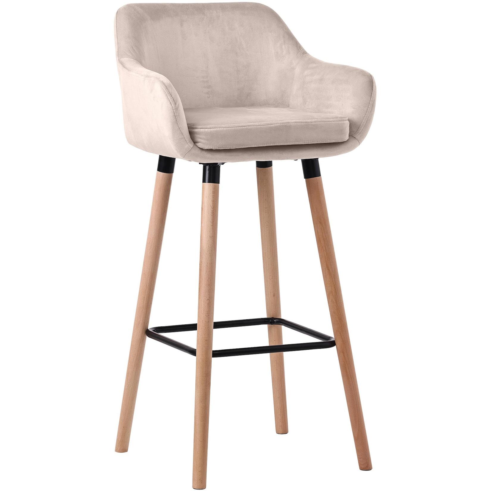 CLP Barhocker Grant Samt Farbe: creme