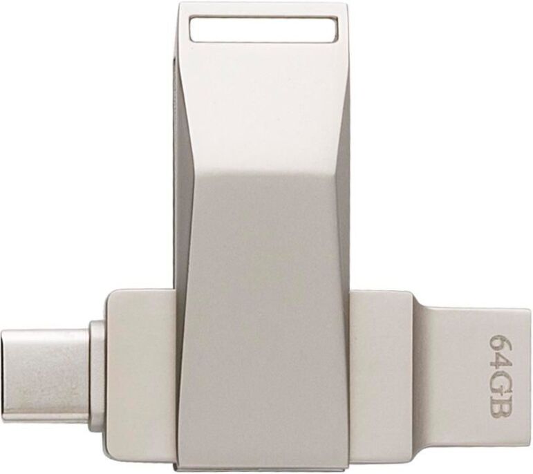 Clé USB 64 Go Personnalisée Twist 3.0 - Dorian argenté