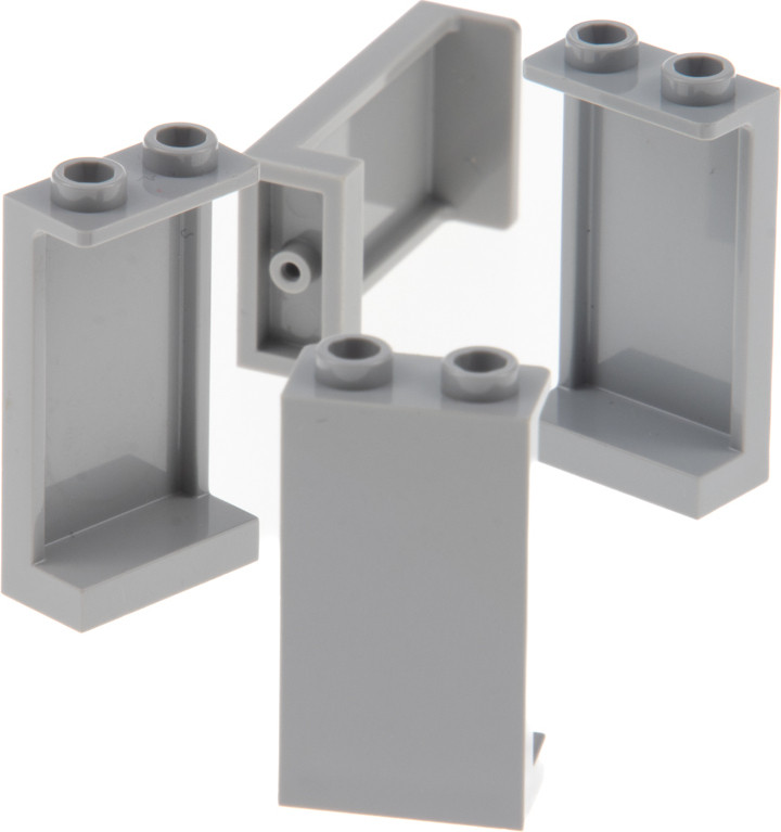 Lego 4x Raampanelen 1x2x3 Lichtgrijs met zijsteunen 4585429