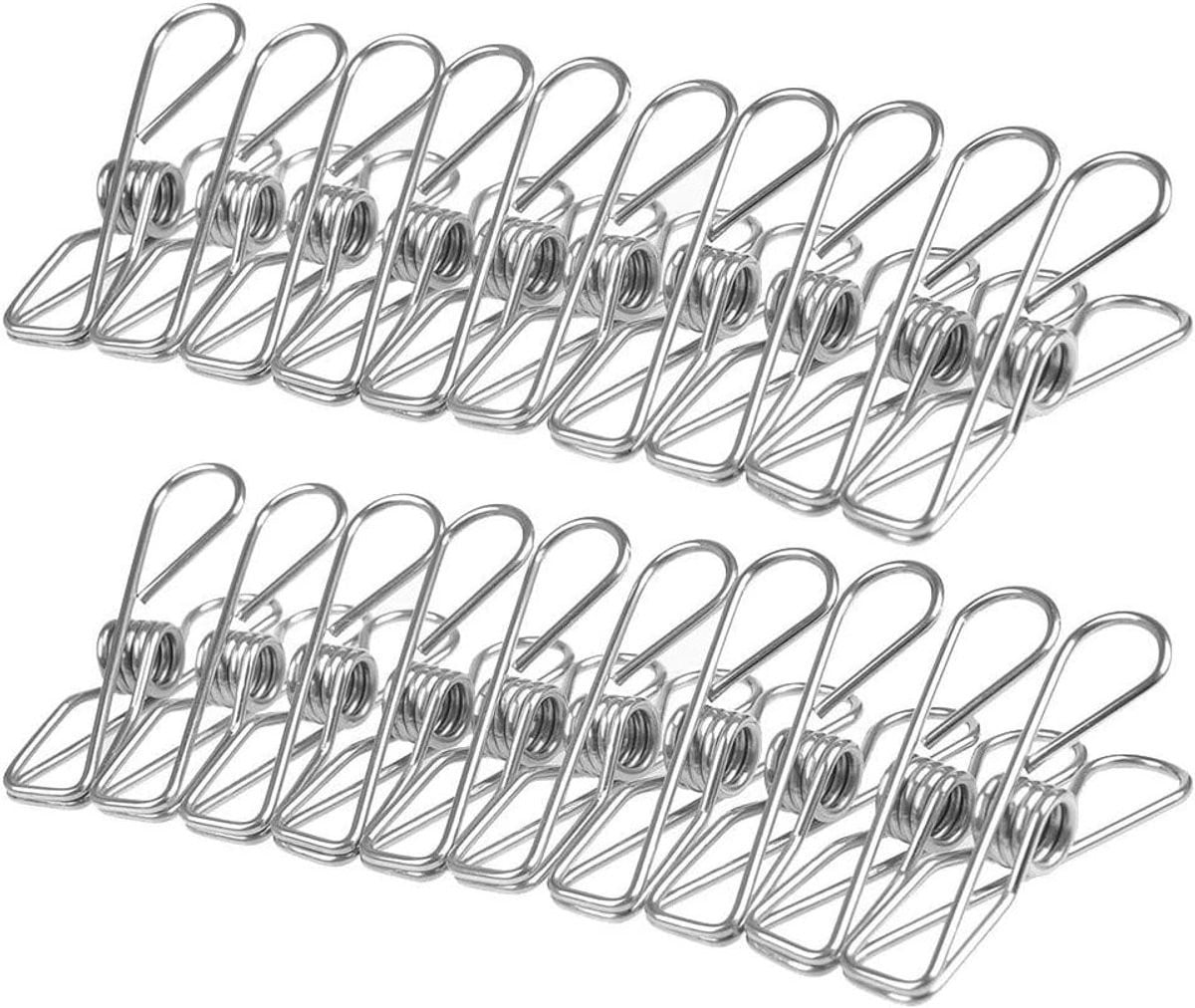 60 Stuks RVS Wasknijpers voor Keuken en Badkamer - Duurzame Clips voor Foto's en Decoratie