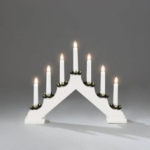Konstsmide LED kandelaar wit/warmwit met stekker - H 38 cm x B 31 cm