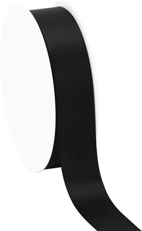 Satinband, schwarz, 25 mm, 25 m