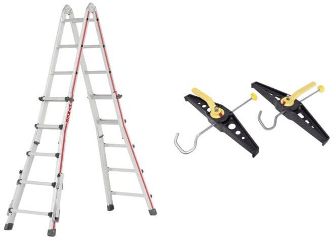 Set Hymer Teleskopleiter + Leiterhalterset für Dachträger