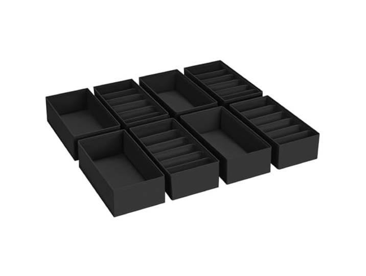 Homsorout Lot de 8 organiseurs de tiroirs et d'armoire - Organisateur de sous-vêtements - 30 x 15 x 9 cm - Système de rangement pour Pax - Commode Malm - Commode - Vêtements pour enfants - Noir