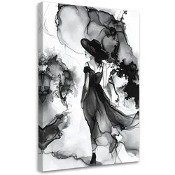 LEINWANDBILD Frau-Abstraktion Tinte 40x60cm