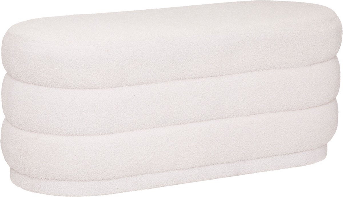 Poef Mathis Teddy met boucle stof, 100 cm