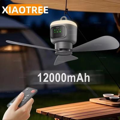 Uplifted Finds Portable Ceiling Fan 12000mAh Rechargeable Camping Fan With Remote Control And LED Light Portable Ceiling Fan 12000mAh Rechargeable Camping Fan With Remote Control And LED Light