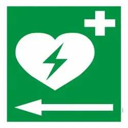 Defibrillator Pfeil links, Folie, selbstklebend