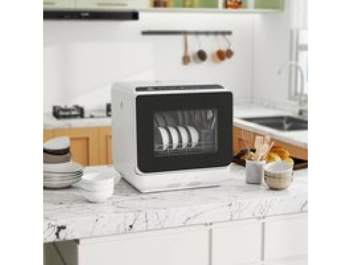Mini lave-vaisselle compact 4 couverts lave-vaisselle de table 6 programmes commandes tactiles réservoir 6 L blanc