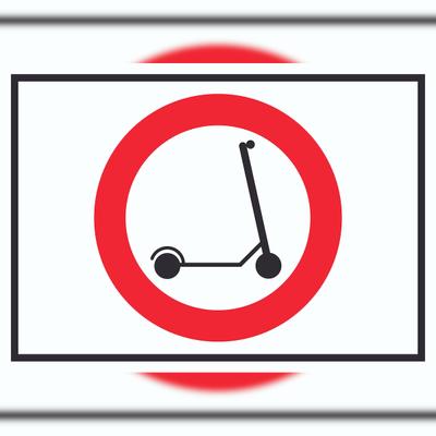HB-Druck E- Scooter Durchfahrt verboten Symbol Schild Elektro -Tretroller Roller A1 (594x841mm)