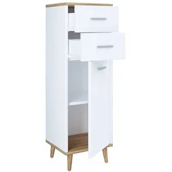 Hochkommode in modernem Design zwei Schubladen und Tür
