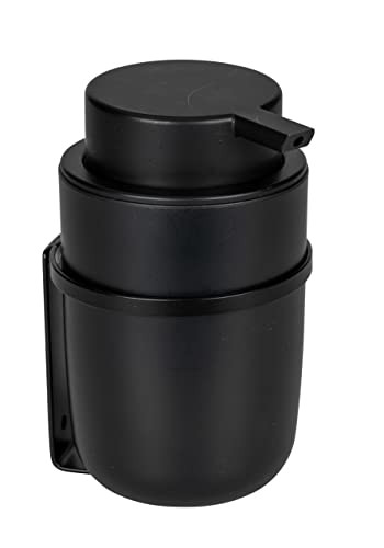 WENKO Turbo-Loc Carpino Zeepdispenser, Zwart, Kunststof en Metaal, B/D/H: 13 x 8 x 10 cm