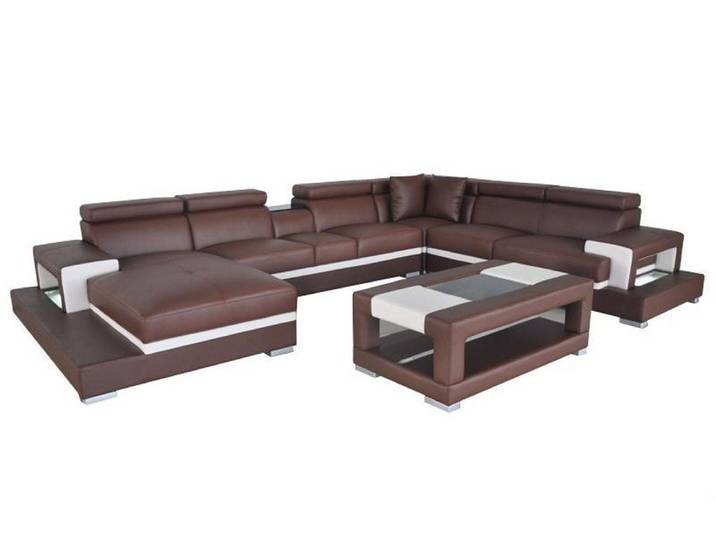 JVmoebel Ecksofa Designercouch aus Leder mit Boxspring-Polsterung und LED-Beleuchtung, Made in Europa