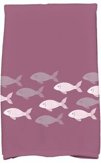 E by Design 18 x 30-inch, Fish Line, Animal Print Kitchen Towel