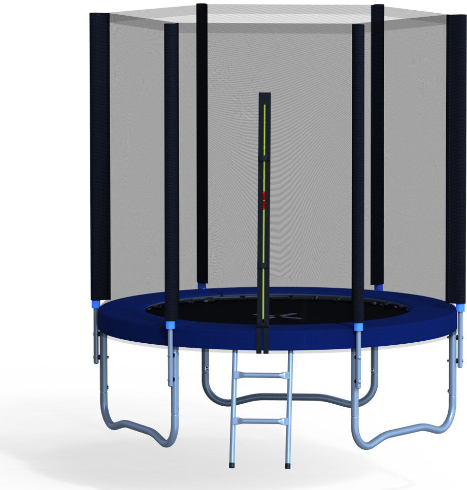 Kathaleen Freeport Park 6ft Round Backyard Trampoline with Safety Enclosure Blue 205cm H X 183cm W X 183cm D
