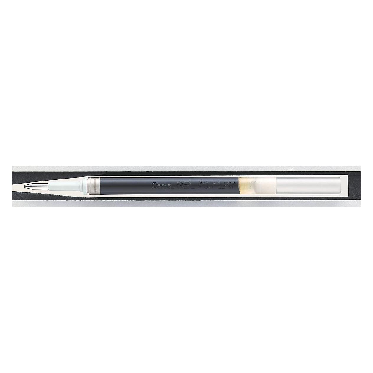 Pentel Ersatzmine für Gel-Tintenroller EnerGel BL 110 mit Druckmechanik (Schwarz, 0.50 mm, 12 Stk.) (LR10-AX)