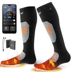 VEVOR Beheizte Socken, Größe XL, 5000 mAh Akku, wiederaufladbare Heizsocken mit 4 Heizstufen & APP-Steuerung, 40–70 ° Fußwärmer für Outdoor, Skifahren, Angeln, Camping, Unisex
