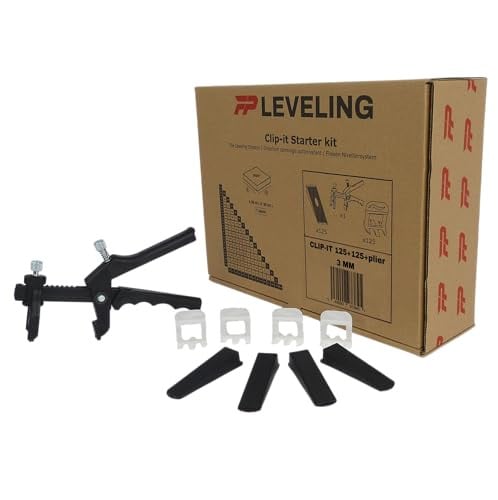 CLIP-IT Starter kit Tegel leveling systeem 3mm - 125 clips, 125 keggen en 1 leveling tang - voor 6-12 mm tegel dikte