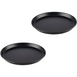 APS Pizzaform rund Ø 32/30,3 x 2,5 cm (2er-Set) - Pizzablech aus Blaublech, nicht beschichtet, lange Lebensdauer, zum professionellen Pizzabacken