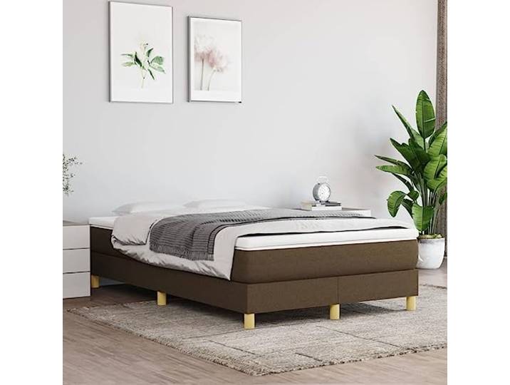 RJPLMFV Lattenrost mit Matratze, Dunkelbraun, 120 x 200 cm Taschenfedern, atmungsaktiver Stoff, mittlere Unterstützung, Sperrholzlatten