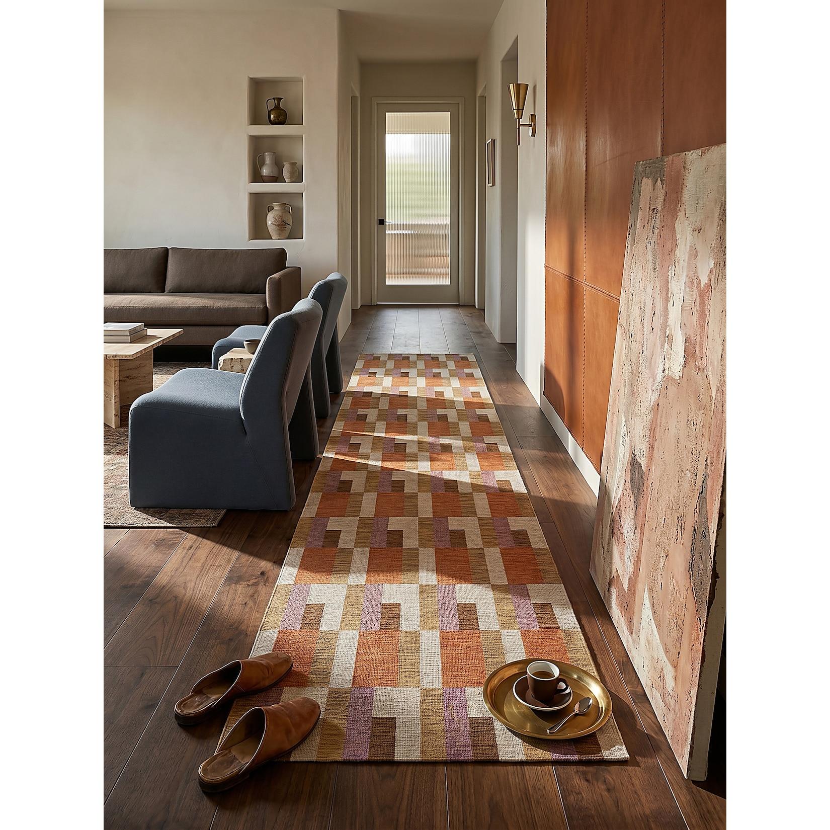 Läufer geometrisch Orange-Natur 60 x 230 cm - COQUET Kadima Design